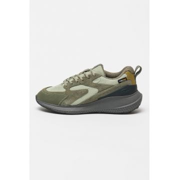 Pantofi sport wedge cu garnituri de piele intoarsa