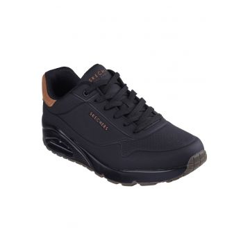 Skechers Uno Suited On Air pantofi sport cu șireturi pentru bărbați - negri 183004-BBK