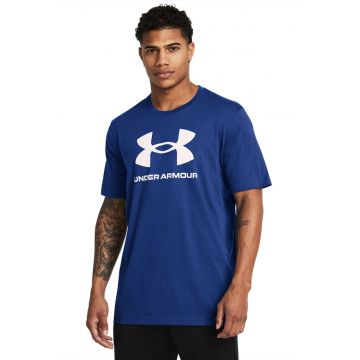 Tricou din amestec de bumbac cu imprimeu logo pentru fitness