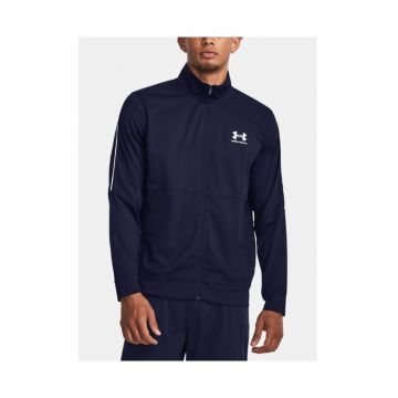 Bluza sport barbati UA Pique Track cu imprimeu cu logo - Bleumarin