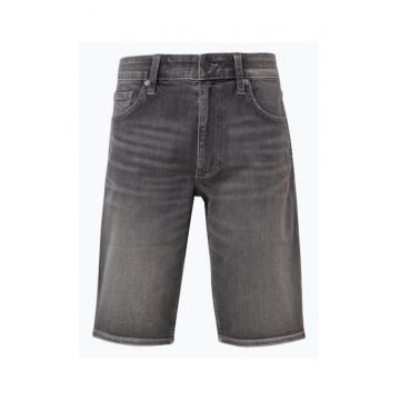 Pantaloni scurti barbati big size de blugi Casby cu croiala Relaxed fit - Gri inchis