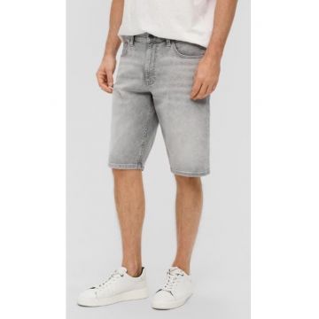 Pantaloni scurti barbati de blugi cu talia medie si croiala Regular fit - Gri