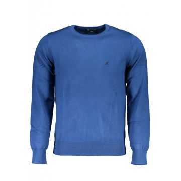 Pulover barbati cu logo si croiala Slim fit albastru