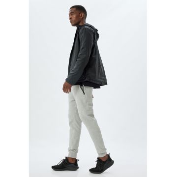 Pantaloni de trening cu buzunare cu fermoar - Gri deschis melange