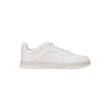 Pantofi sport low-cut de piele ecologica - Alb
