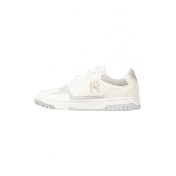 Pantofi sport cu model colorblock si insertii de piele intoarsa