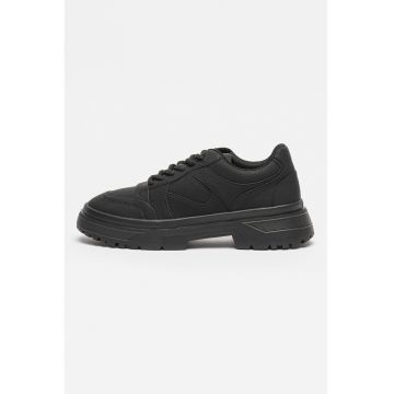 Pantofi sport de piele ecologica cu sireturi