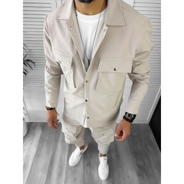 Trening barbati slim fit bej 6050 I16-5.2