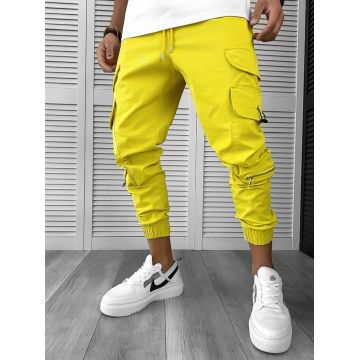 Pantaloni de trening cargo  mustar  conici  Y101 P20-4.3