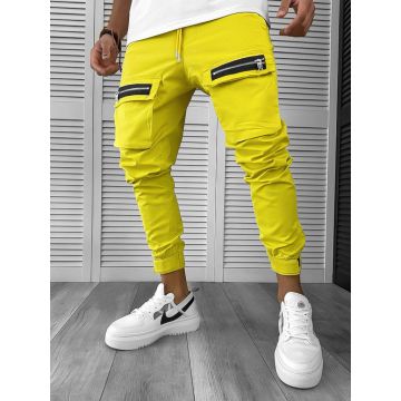 Pantaloni de trening cargo  mustar  conici Y103 120-2.3