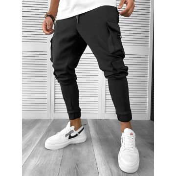 Pantaloni de trening cargo  negri   conici  K402 34-2