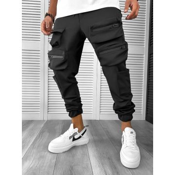 Pantaloni de trening cargo  negri  conici Y100 23-4.3