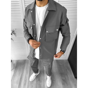 Trening barbati slim fit gri inchis 6050 D10-4