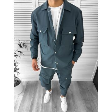 Trening barbati slim fit verde inchis 6050 k21-4.5