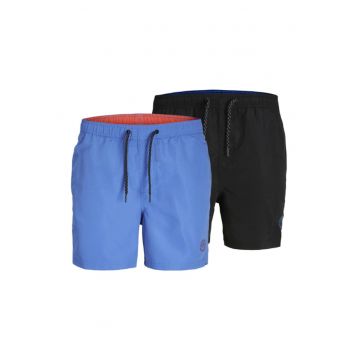 Set 2 perechi pantalonide baie barbati -  Poliester - Negru - Albastru