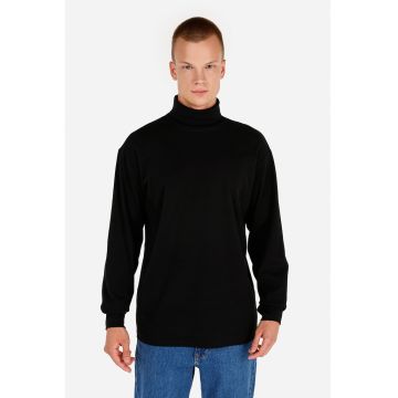 Bluza de bumbac cu guler inalt