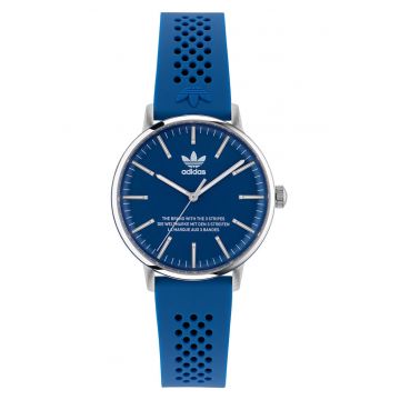 Ceas barbatesc  CODE ONE - albastru/argintiu - curea silicon - rezistent la apa 5 ATM