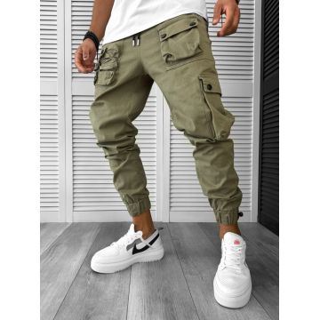 Pantaloni de trening cargo  kaki  conici Y310 129-4.1