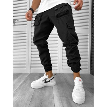 Pantaloni de trening cargo  negri  conici Y310 93-4