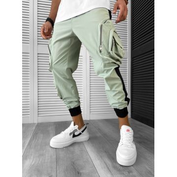 Pantaloni de trening cargo  verzi  conici Y512 14-4