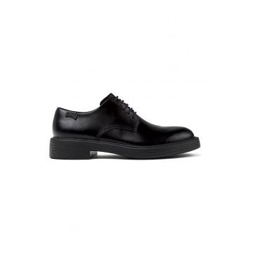 Pantofi de piele cu aspect uzat Verano - Negru