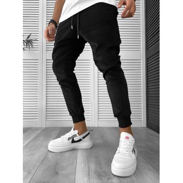 Pantaloni de trening negri conici k475 106-2