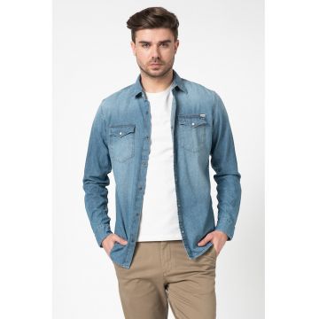 Camasa slim fit cu buzunare pe piept Sheridan