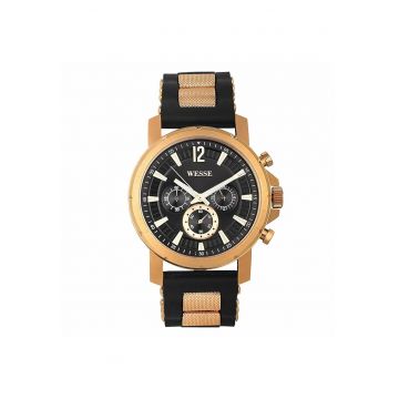 Ceas barbatesc  model WWG200706 - bronz - negru - silicon - 5 ATM - rotund