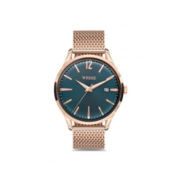 Ceas barbatesc  model WWG202204 - verde - curea rose gold - mecanism quartz - 3 ATM