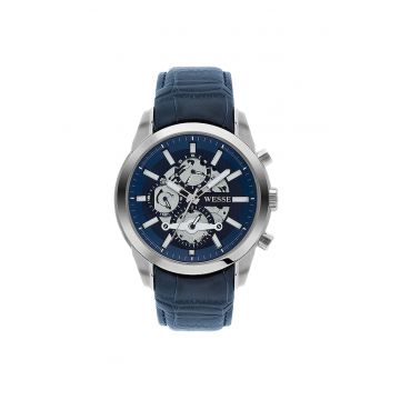 Ceas barbatesc  model WWG401008L - argintiu - curea albastra - rezistenta la apa 5 ATM