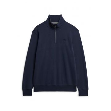 SUPERDRY - Bluza de trening cu fermoar scurt - Albastru