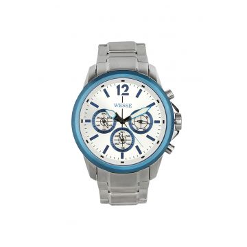 Ceas barbatesc  model WWG400507SS - argintiu - curea din otel - rezistent la apa 5 ATM