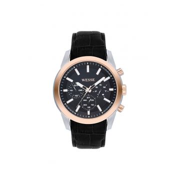 Ceas barbatesc  model WWG400702L - argintiu - curea neagra - mecanism Quartz - rezistenta la apa 5 ATM