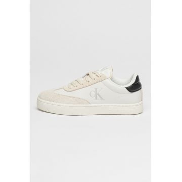 Pantofi sport din piele si piele intoarsa cu platforma
