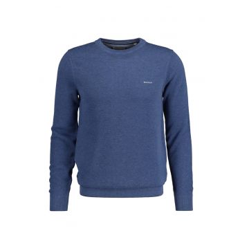 Bluza de trening din bumbac cu decolteu la baza gatului - Bleumarin