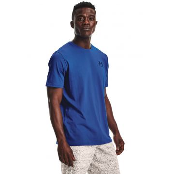 Tricou cu decolteu rotund - pentru fitness Sportstyle - Negru/Albastru inchis