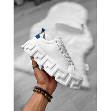 Adidasi barbati VSC Greca albi cu albastru 082 Adidasi barbati VSC Greca albi cu albastru 082