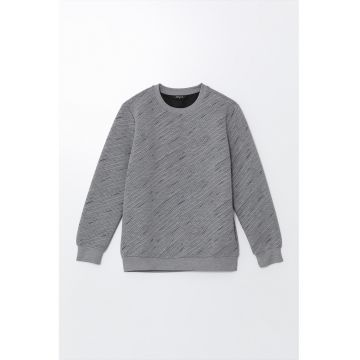 Bluza de trening cu decolteu la baza gatului - texturata