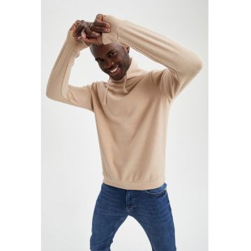Bluza sport slim fit texturata cu guler inalt