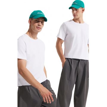 Set de tricouri din bumbac cu decolteu la baza gatului - 2 piese - Alb optic