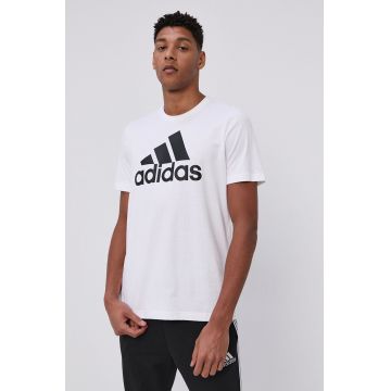 Adidas Tricou GK9121 bărbați, culoarea alb, cu imprimeu