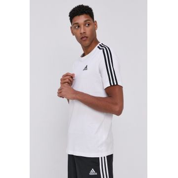 Adidas Tricou GL3733 bărbați, culoarea alb, cu imprimeu