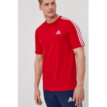 Adidas Tricou GL3736 bărbați, culoarea rosu, cu imprimeu