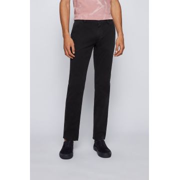 Boss Pantaloni bărbați, culoarea negru, cu fason chinos