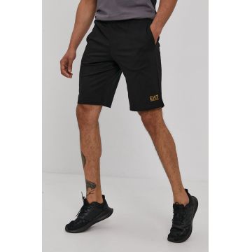 EA7 Emporio Armani pantaloni scurti din bumbac culoarea negru