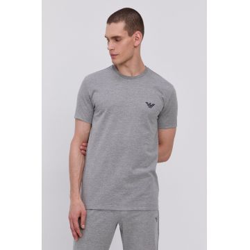 Emporio Armani Tricou de pijama culoarea gri, modelator