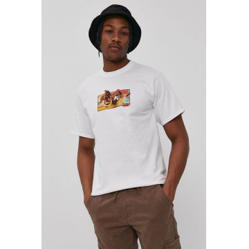 HUF Tricou X Street Fighter II bărbați, culoarea alb, cu imprimeu