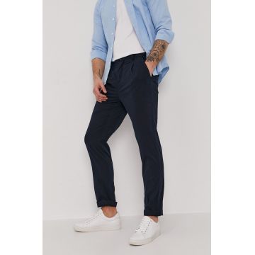 Lyle & Scott Pantaloni bărbați, culoarea albastru marin, model drept