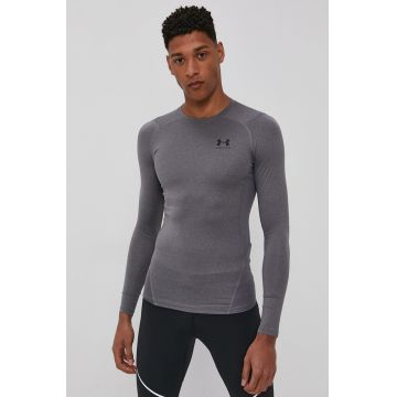 Under Armour mânecă lungă de antrenament culoarea gri, neted