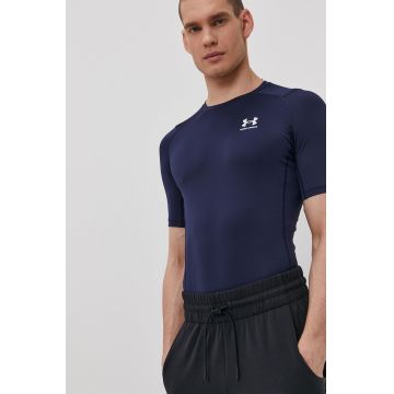 Under Armour tricou de antrenament culoarea albastru marin, neted 1361518-410